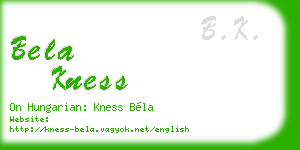 bela kness business card